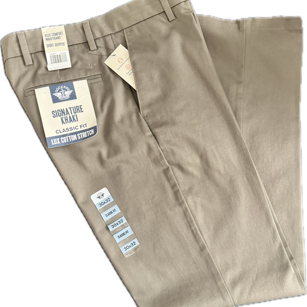 Signature Classic Fit Lux Cotton Stretch Pants - Dark Pebble 30W x 32L